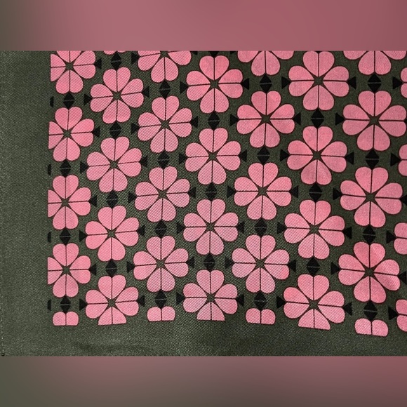 kate spade Accessories - NEW Kate Spade New York 100% Silk Scarf Pink Flower Heart 11.5"x11.5" Twilly